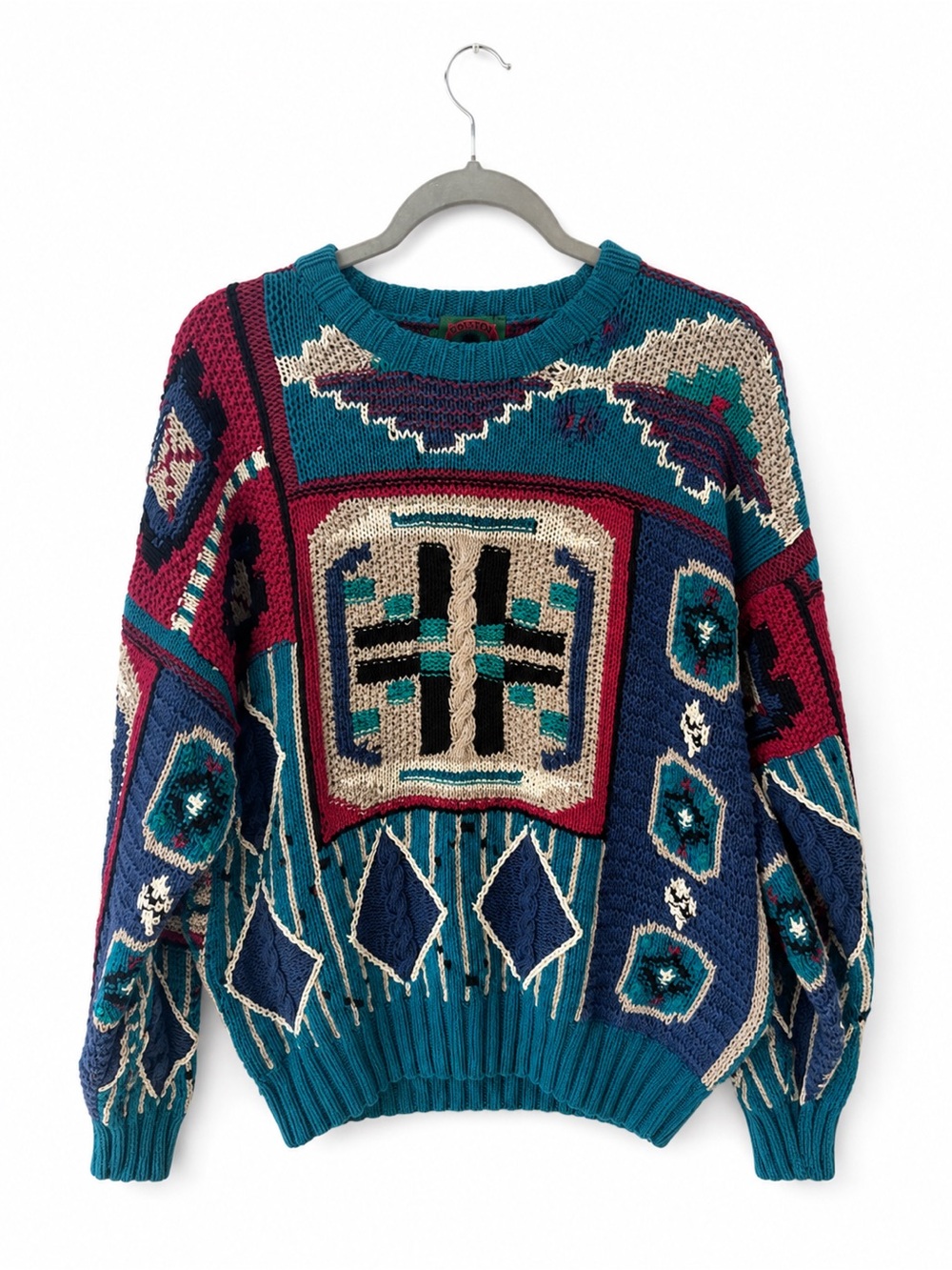 Boston Traders Geometric Knit Sweater - 100% Cotton